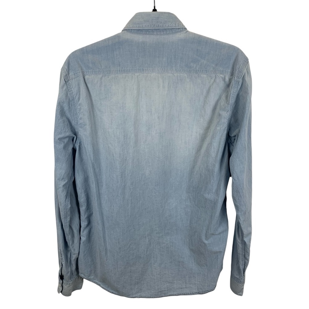 Scotch & Soda Denim Shirt Light Wash Button Up Long Sleeve Men's M Cotton Casual - Picture 3 of 9